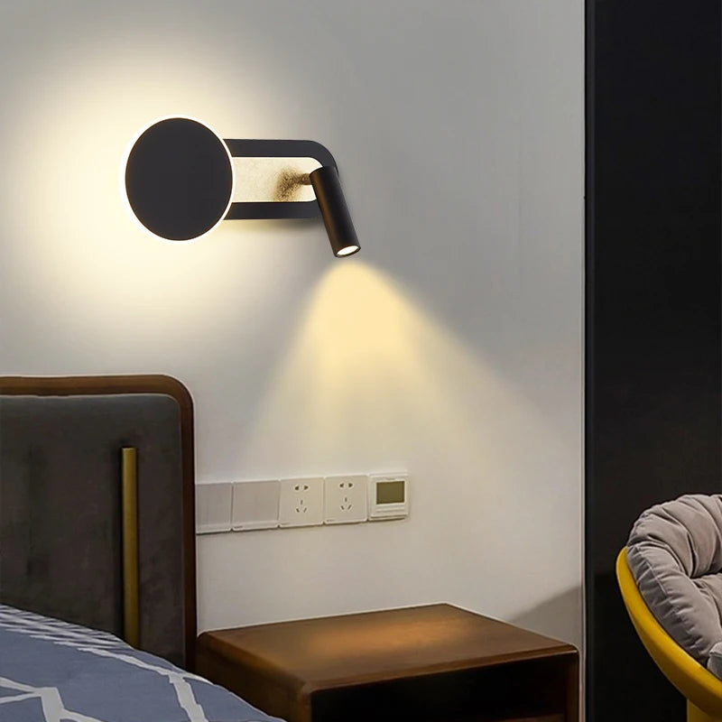 applique murale led nordique moderne rotative avec interrupteur