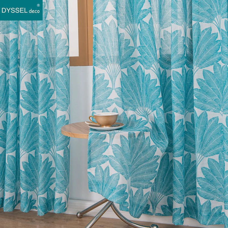 Rideau motif feuilles style moderne pour salon chambre