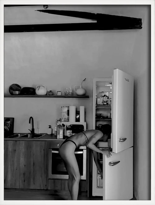 affiche art mural femmes buvant vin et mangeant spaghettis décoration maison