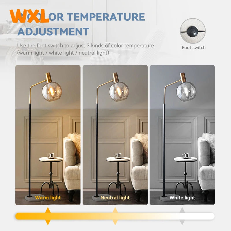 lampadaire led moderne en marbre avec éclairage réglable - vue 6 sur 8