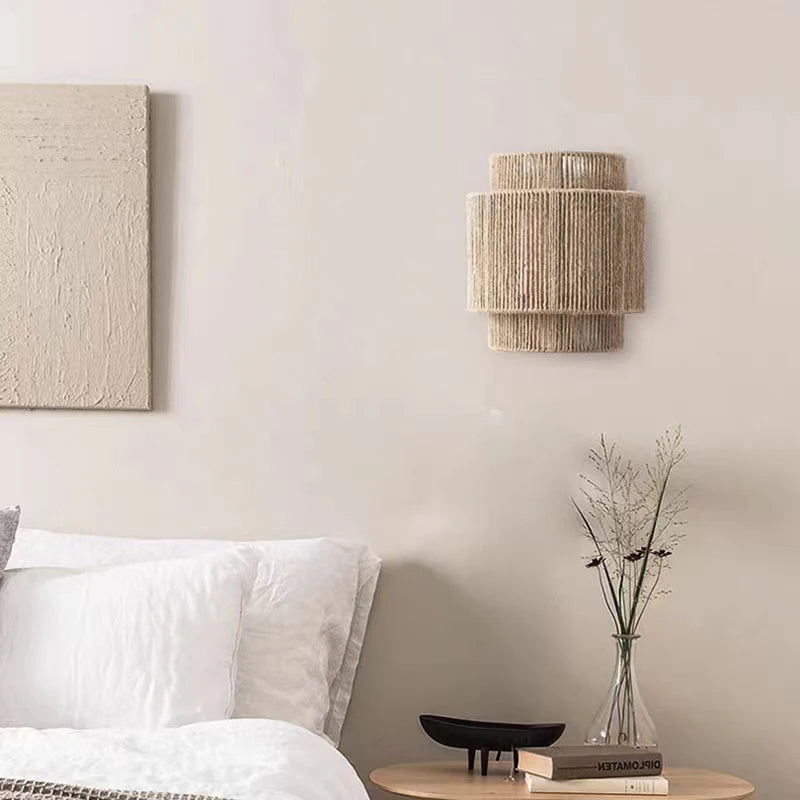 applique murale en corde de chanvre pour hôtel art déco créative - vue 5 sur 7
