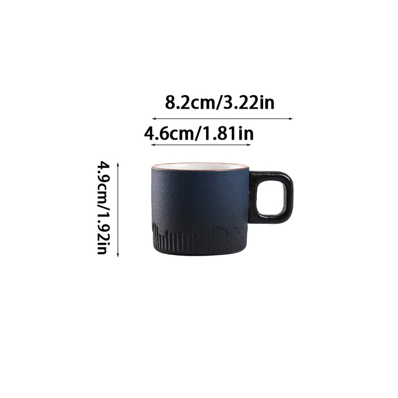Tasse cafe ceramique artisanale vintage anse bois 60ml