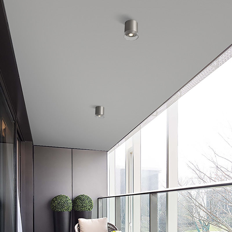 Spot LED en métal cylindrique Nickel - vue 3 sur 5