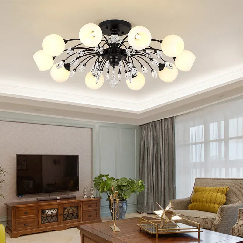 Plafonnier Salon Phare Lumière Luxe Cristal Chambre Lumière Lampes - vue 4 sur 5
