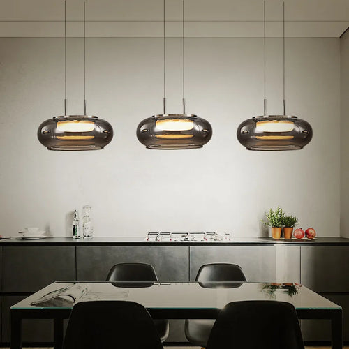 suspension led en verre design pour intérieur avec cordon réglable