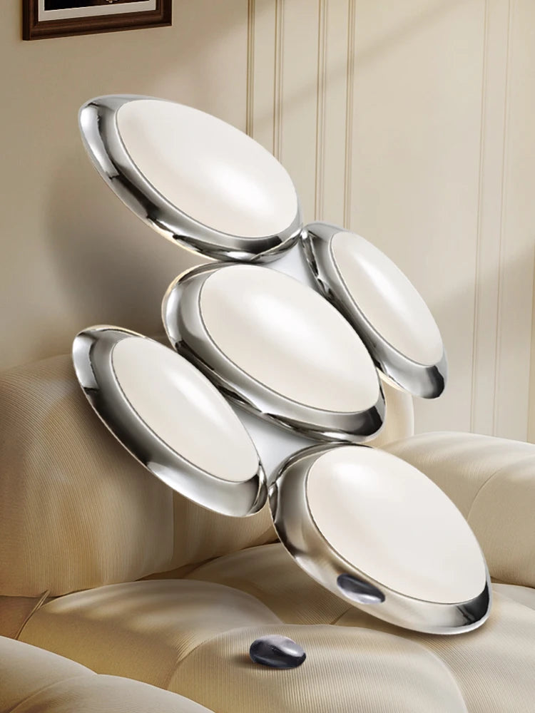 plafonnier led intelligent design moderne en forme de galets - vue 4 sur 9