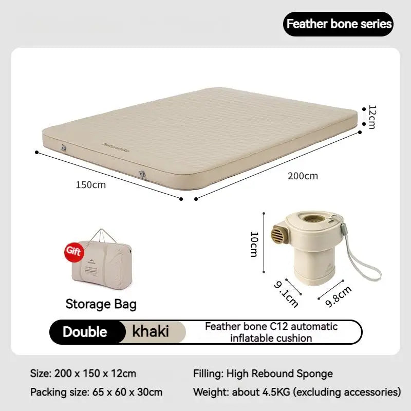 matelas gonflable portable pour camping et pique-nique familial