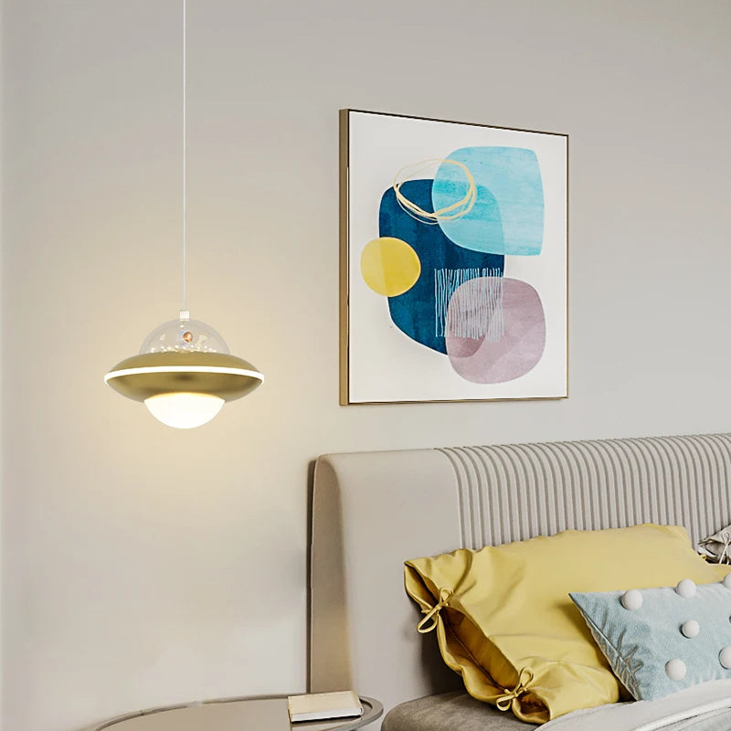 lustre nordique moderne dessin animé ovni pour garçon - vue 5 sur 12