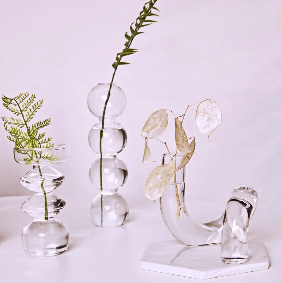 bougeoir en verre transparent décoration intérieure moderne nordique - vue 5 sur 31