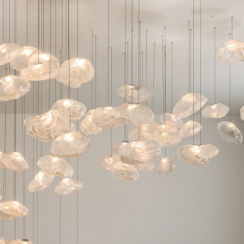 lustre en verre design nuage pour intérieur décoratif lumineux