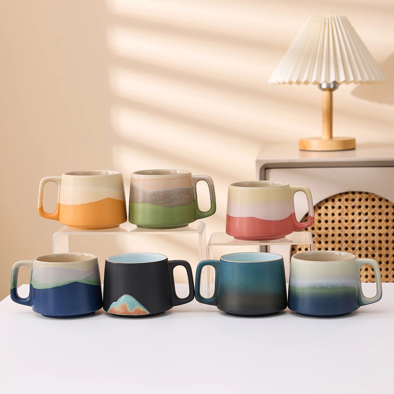 Mug cafe ceramique porcelaine style elegant fait main