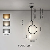 SANDYHA Moderne suspension Plafonnier anneau rond verre décoration de la maison accessoires chambre salle à manger Lustre intérieur