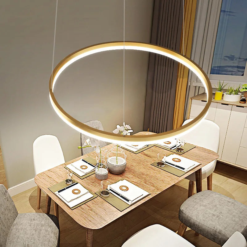 lustre led minimaliste nordique réglable avec lampe suspendue