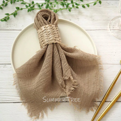 Serviette de table gaze de coton rustique réutilisable vintage