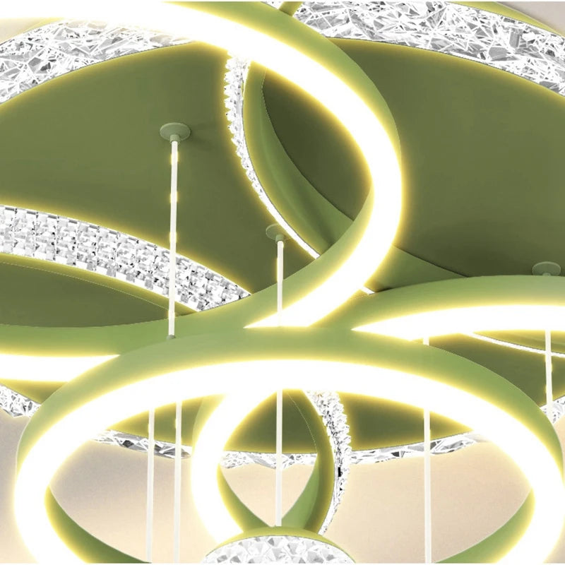 Plafonnier LED moderne et intelligent en cristal Qingshe - vue 7 sur 10