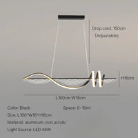 lustre led moderne suspension design minimaliste pour intérieur