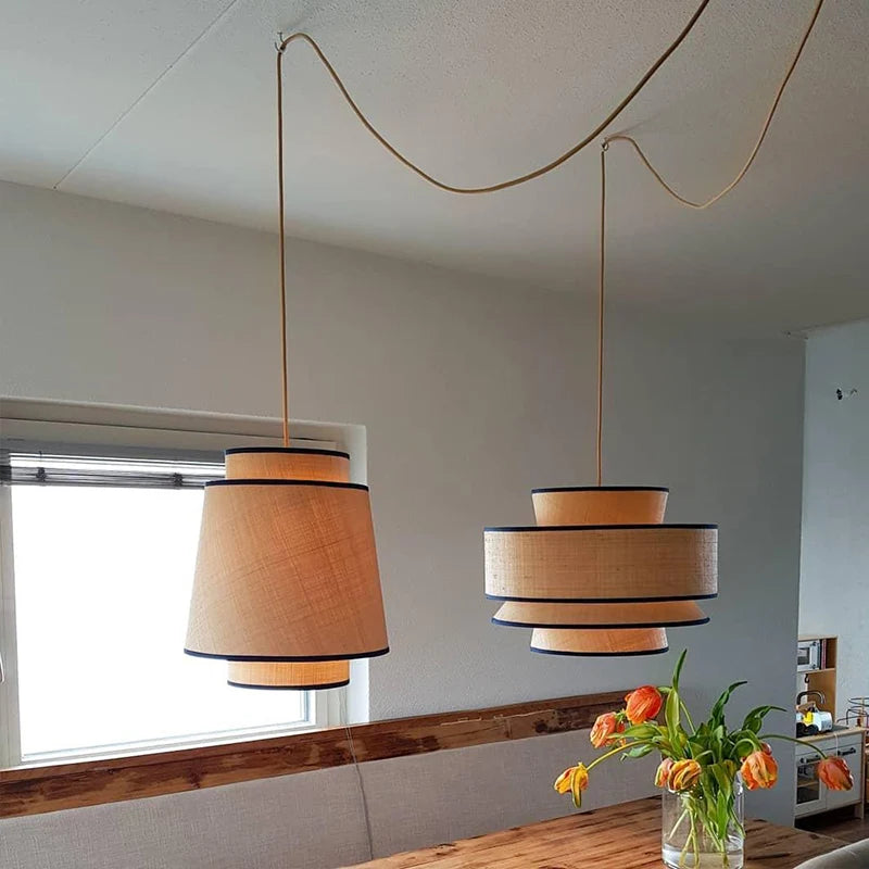 LED moderne Janpanese longue bande noir lampes suspendues pour intérieur salle à manger salon cuisine bureau boutique Bar café lampe suspendue - vue 6 sur 8