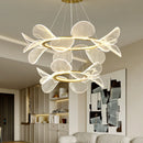 lustre en acrylique transparent avec anneau doré gradation variable