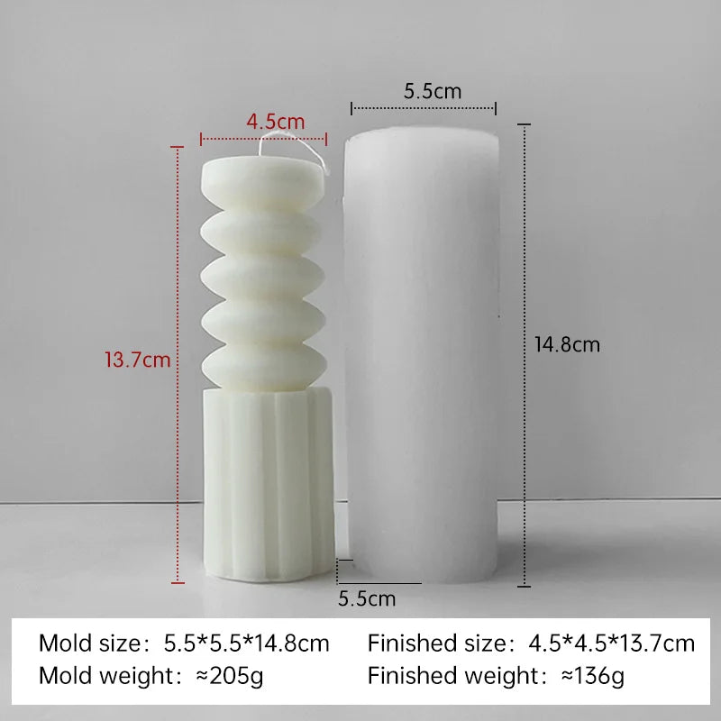 moule silicone bougie aromatique cylindrique pour résine et plâtre - vue 16 sur 20