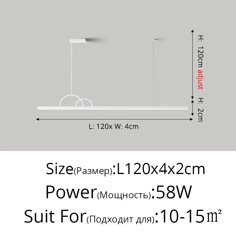 lustre à led nordique design pour éclairage intérieur moderne - vue 17 sur 18
