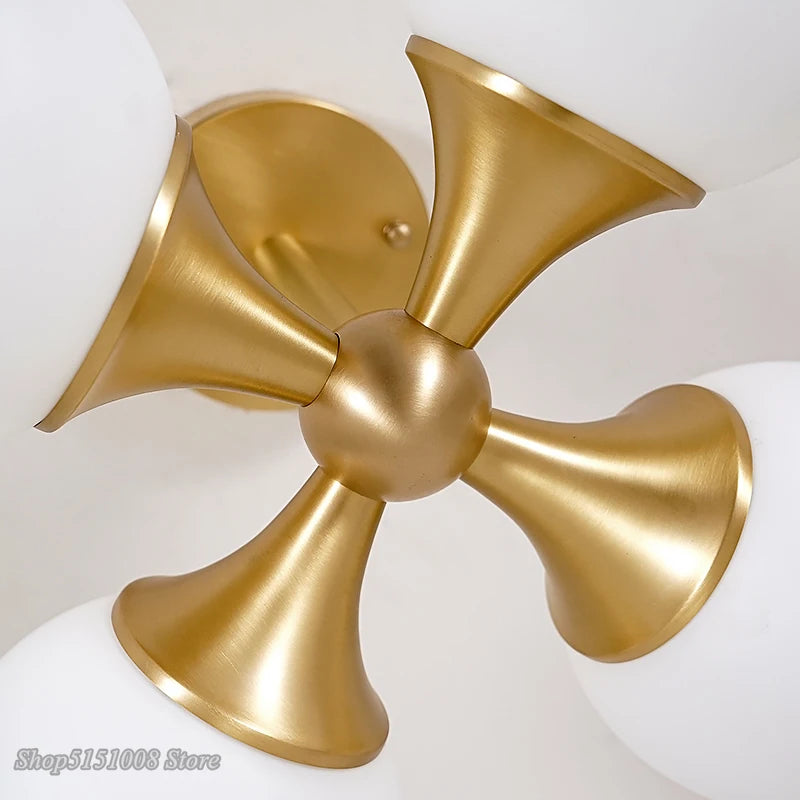 Plafond moderne à LEDs lumières nordique créatif boule de verre Led plafonniers salon cuisine haricot magique chambre garniture luminaires - vue 5 sur 5