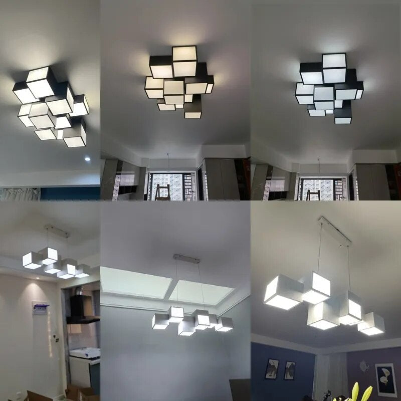 Lustre LED minimaliste intérieur éclairage cuisine - vue 8 sur 14