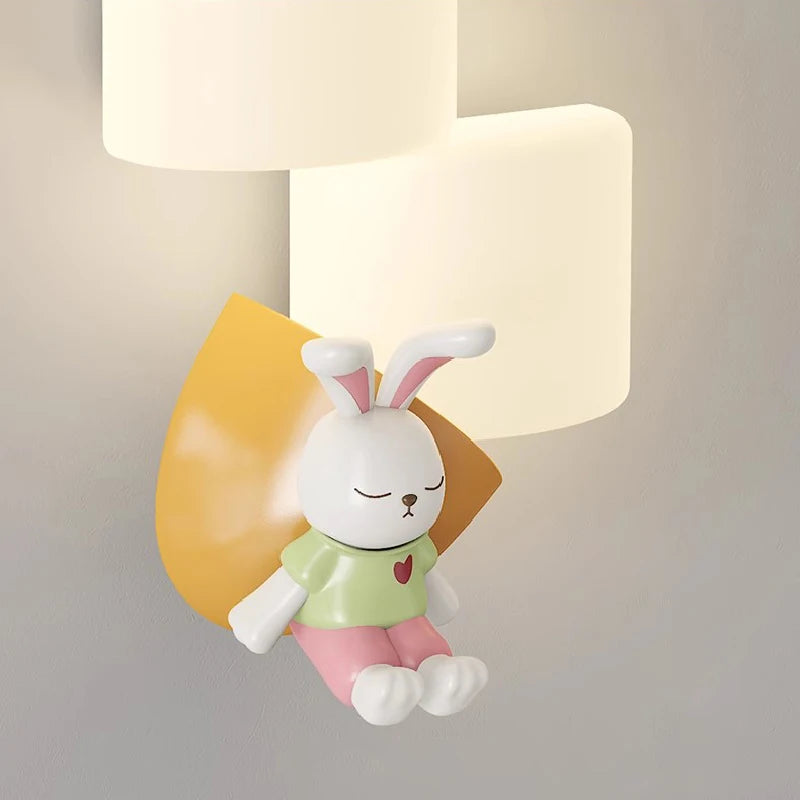 applique murale led en forme de lapin panda pour enfant - vue 5 sur 7