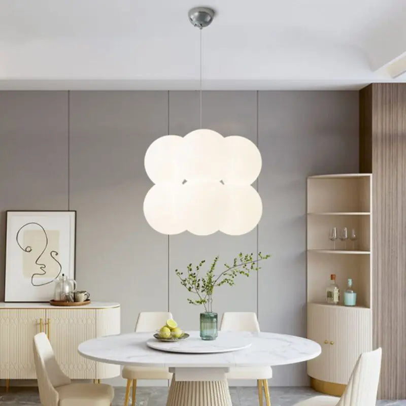 lustre nordique led nuage suspension 4/8 têtes bulles luminaires