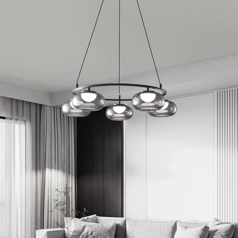 Lustre moderne luminaire suspendu lustre pour la cuisine lampes suspendues pour salon éclairage intérieur en verre - vue 4 sur 10