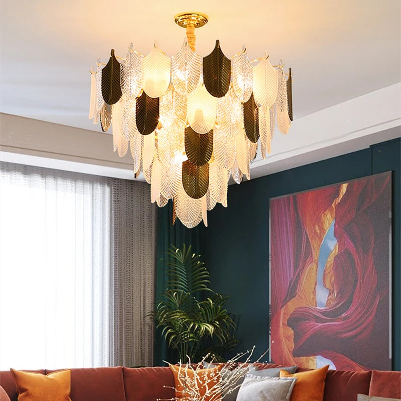 lustre en verre led design suspension luminaire acrylique