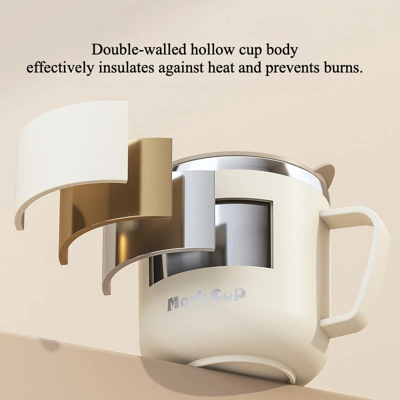 Mug café inox 304 400ml couvercle étanche moderne