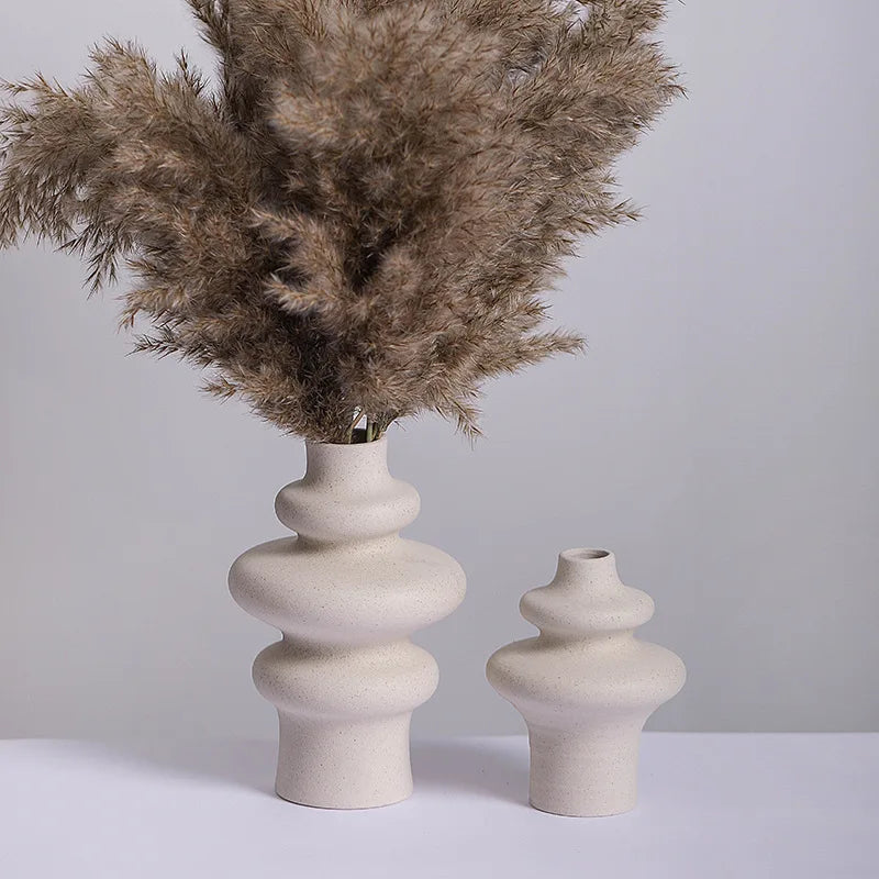 vase en céramique moderne décoration spirale pot à fleurs - vue 2 sur 6
