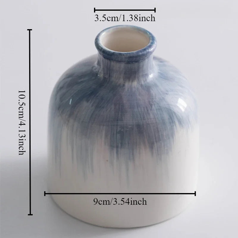vase en céramique peint à la main pour fleurs séchées et fraîches - vue 11 sur 12