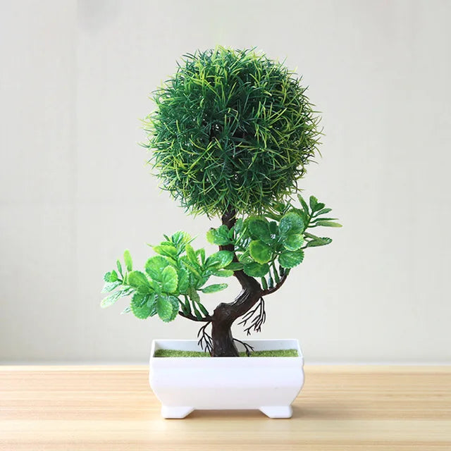 bonsaï plantes artificielles vertes décoration fête mariage et bureau - vue 13 sur 14