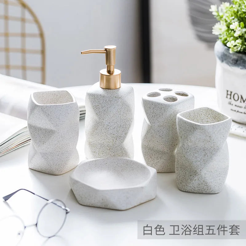 ensemble de céramique nordique pour salle de bain cadeau décoratif - vue 9 sur 15