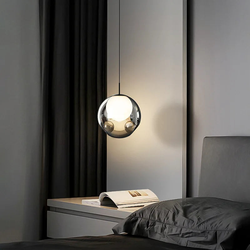 lustre nordique en verre simple suspension intérieure