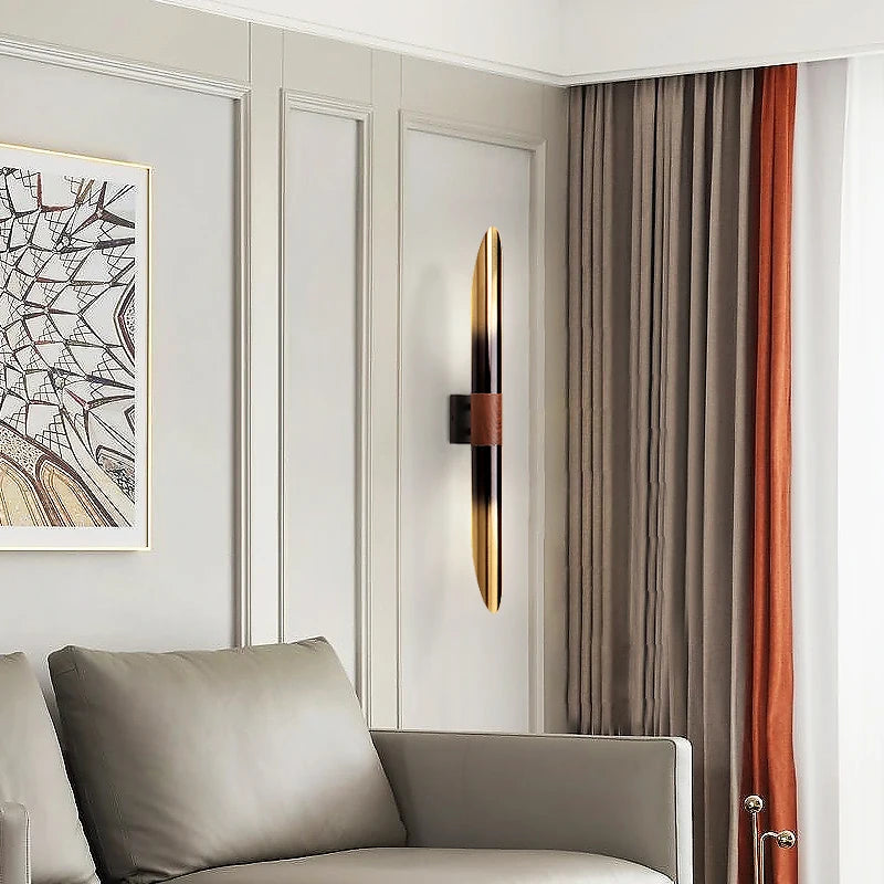 applique murale décorative en métal avec imitation bois - vue 3 sur 8
