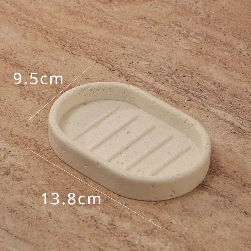 accessoires de salle de bain en grès pour rangement et décoration - vue 9 sur 12
