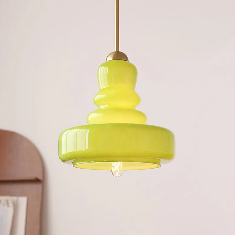 suspension rétro nordique bauhaus en verre gourde pour éclairage - vue 2 sur 10