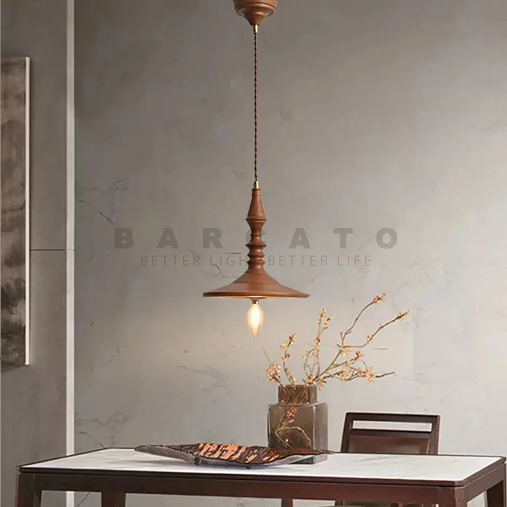 Éclairage intérieur moderne bois luminaire suspendu en bois nordique Restaurant Bar à côté de la lumière lustre ombre bois E14 110 V 220 V - vue 5 sur 8