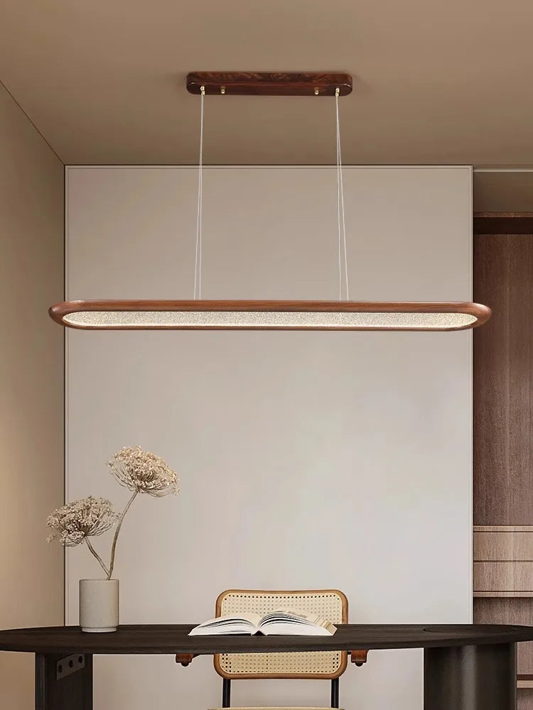 Suspension moderne en noyer pour bar led décoratif