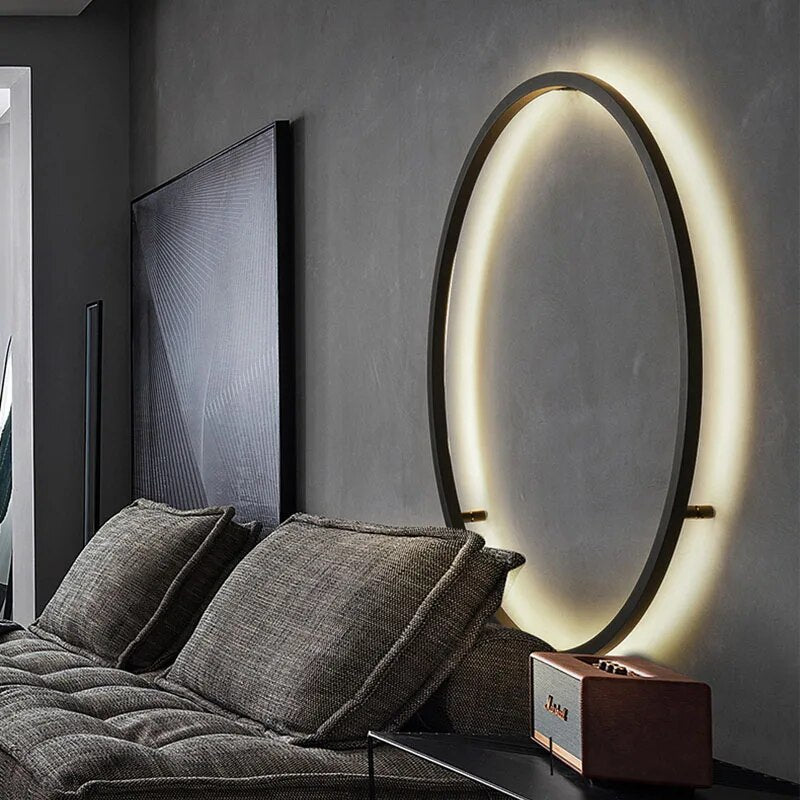 applique murale led lumières intérieur cercle fond décoration - vue 4 sur 23