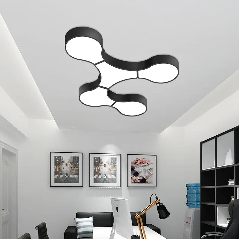 plafonnier Géométrie moderne ADN LED salon décor à la maison éclairage chambre Loft café bar bureau LED lumières - vue 6 sur 24