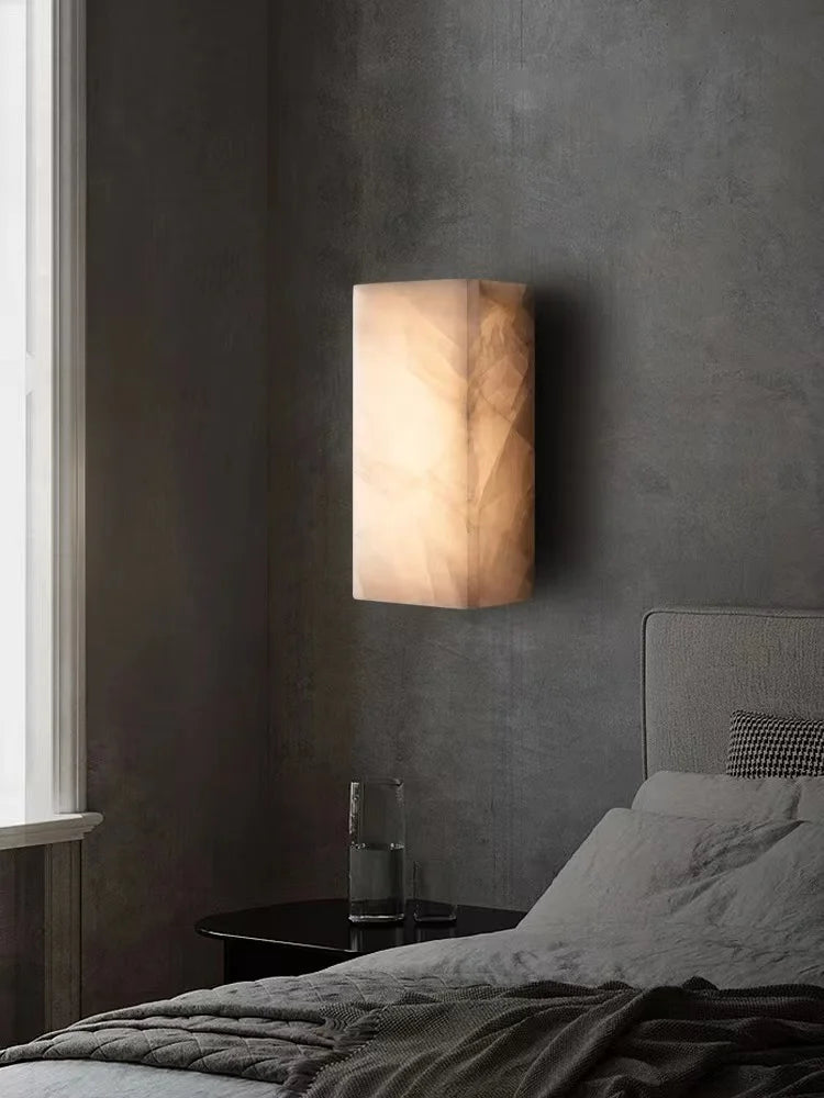 applique murale led marbre rétro pour extérieur étanche - vue 6 sur 9