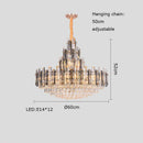 suspension à led en cristal design luxueux avec variateur d'intensité