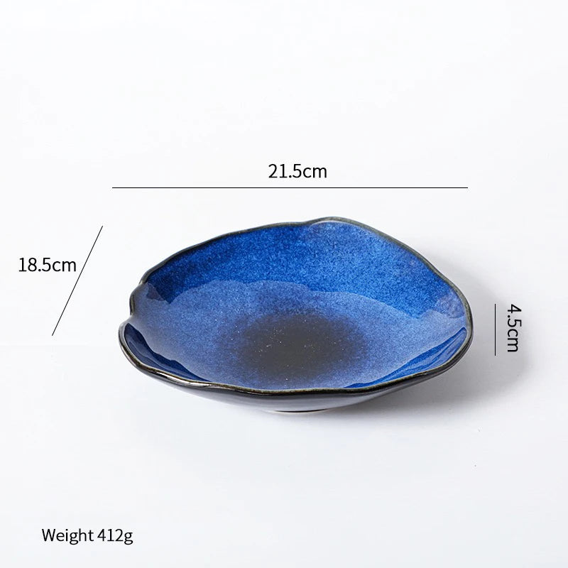 Assiette ceramique style nordique forme coquillage salade