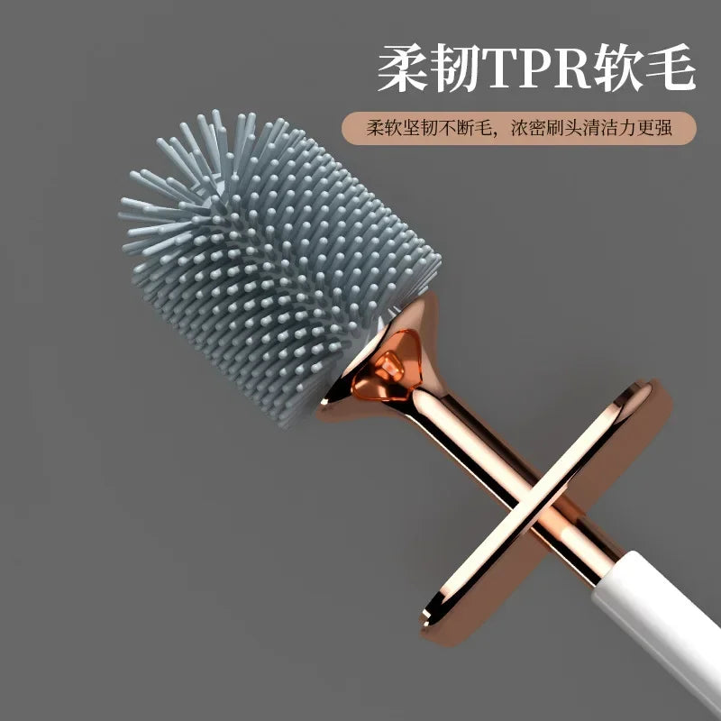 brosse de nettoyage en silicone pour toilettes sans coin mort - vue 5 sur 8