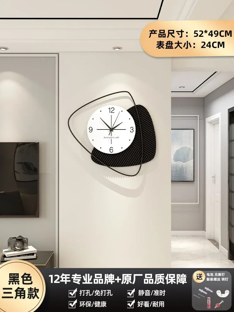 horloge murale silencieuse design nordique moderne luxe décoratif - vue 8 sur 10