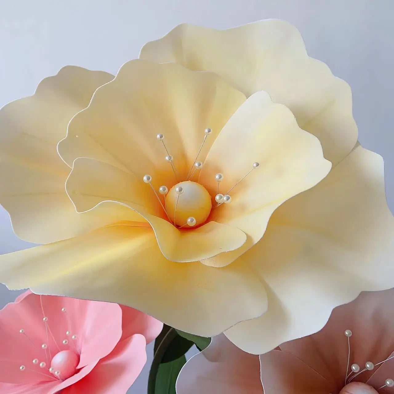décoration mariage ensemble fleurs artificielles pavot géant pour scène - vue 11 sur 17