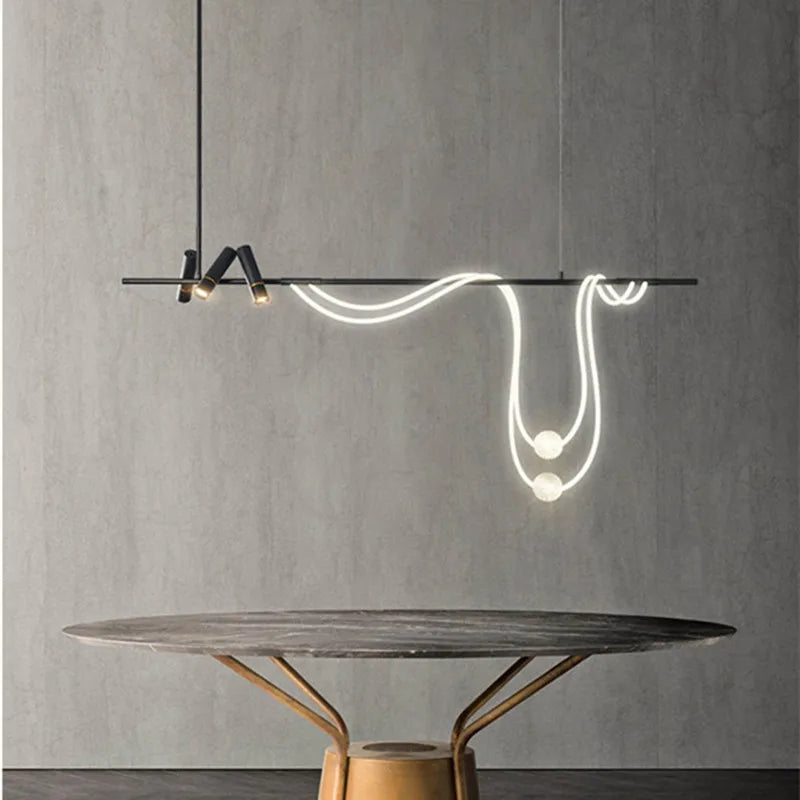 lustre led moderne design lampes suspendues décor éclairage - vue 5 sur 14